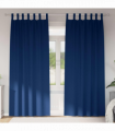 vidaXL Curtains with Curtains 2 pcs Dark blue Polyester
