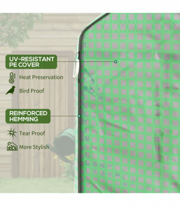 Outsunny Walk-in Outdoor Green House with Door and Mesh Windows, Green