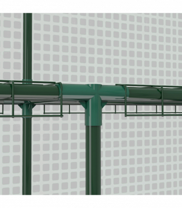 Outsunny Walk-in Outdoor Green House with Door and Mesh Windows, Green