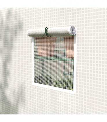 Outsunny Walk-in Outdoor Green House with Door and Mesh Windows, White