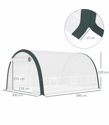 Outsunny Walk-in Tunnel Greenhouse, Upgraded Structure, Mesh Door & Windows