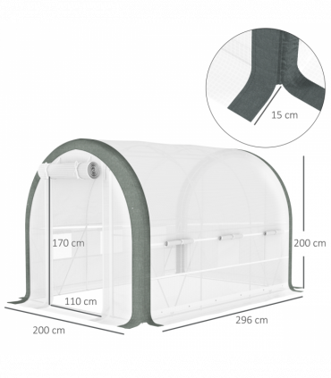 Outsunny Walk-in Tunnel Greenhouse, Upgraded Structure, Mesh Door & Windows