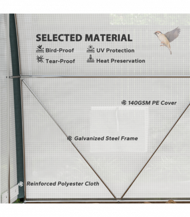 Outsunny Walk-in Tunnel Greenhouse, Upgraded Structure, Mesh Door & Windows