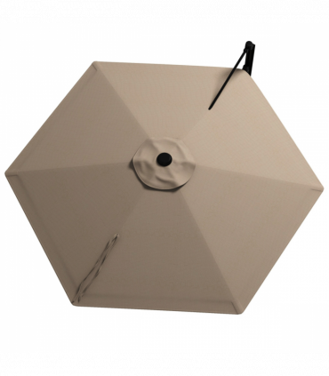 Outsunny Wall-Mounted Parasol Patio Umbrella with Hand to Push System Khaki