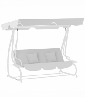 Outsunny Waterproof Garden Swing Canopy Replacement 3 Seater, Light Grey