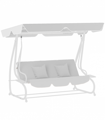 Outsunny Waterproof Garden Swing Canopy Replacement 3 Seater, Light Grey