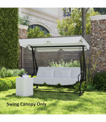 Outsunny Waterproof Garden Swing Canopy Replacement 3 Seater, Light Grey