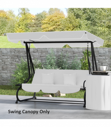 Outsunny Waterproof Garden Swing Canopy Replacement 3 Seater, Light Grey