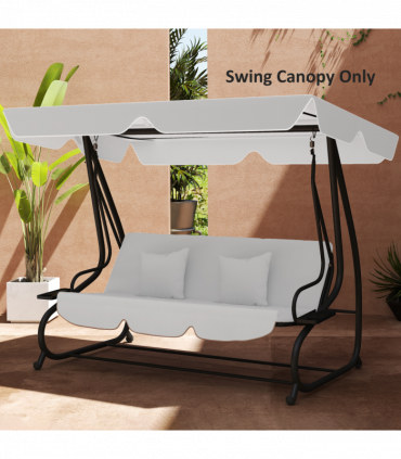 Outsunny Waterproof Garden Swing Canopy Replacement 3 Seater, Light Grey