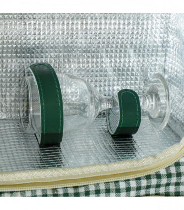 Outsunny Wicker Picnic Basket for 2 w/ Insulated Cooler Bag, Light Brown