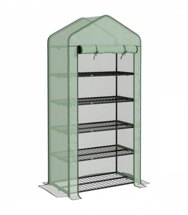 Outsunny Widened Mini Greenhouse 5 Tier Green House, 193H x 90W x 49Dcm, Green