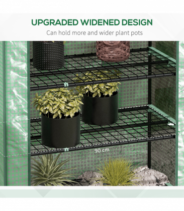 Outsunny Widened Mini Greenhouse 5 Tier Green House, 193H x 90W x 49Dcm, Green