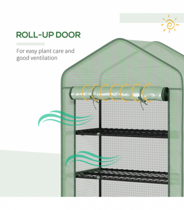 Outsunny Widened Mini Greenhouse 5 Tier Green House, 193H x 90W x 49Dcm, Green