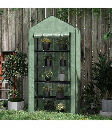 Outsunny Widened Mini Greenhouse 5 Tier Green House, 193H x 90W x 49Dcm, Green