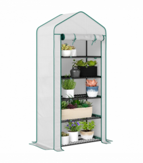 Outsunny Widened Mini Greenhouse 5 Tier Green House, 193H x 90W x 49Dcm, White