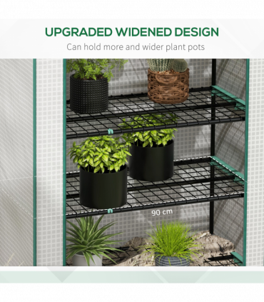 Outsunny Widened Mini Greenhouse 5 Tier Green House, 193H x 90W x 49Dcm, White