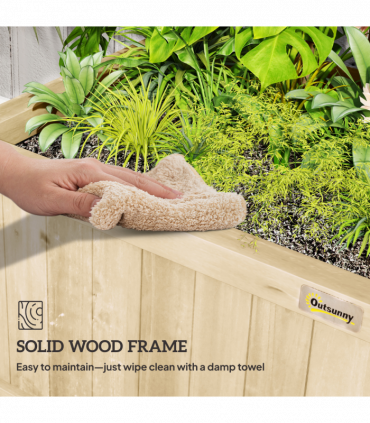 Outsunny Wood Planter with Trellis for Climbing Plants Vines Planter Box Natural