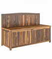 Outsunny Wood Storage Bench for Patio, Outdoor Garden Seating, Brown