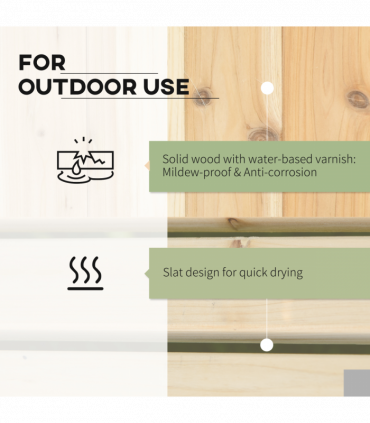 Wooden Garden Planter & Bench Combination Garden Raised Bed Patio Park Natural Wood Colour 176 x 38 x 40 cm