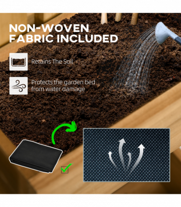 Outsunny Wooden Garden Planters with Trellis Wall-mounted Raised Garden Bed