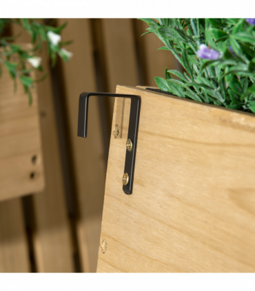 Outsunny Wooden Garden Planters with Trellis Wall-mounted Raised Garden Bed