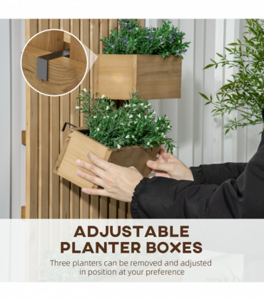 Outsunny Wooden Garden Planters with Trellis Wall-mounted Raised Garden Bed