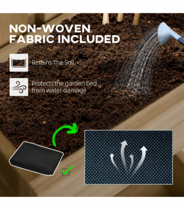 Outsunny Wooden Garden Planters with Trellis Wall-mounted Raised Garden Bed