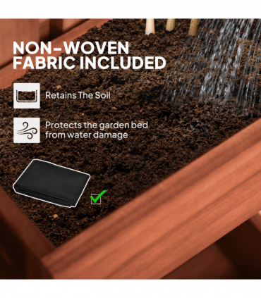 Outsunny Wooden Garden Planters with Trellis Wall-mounted Raised Garden Bed