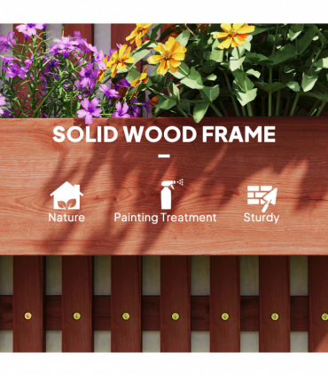 Outsunny Wooden Garden Planters with Trellis Wall-mounted Raised Garden Bed