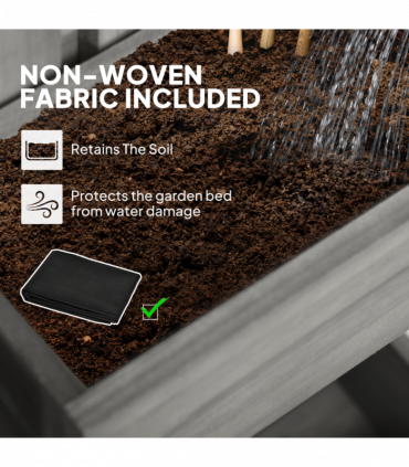 Outsunny Wooden Garden Planters with Trellis Wall-mounted Raised Garden Bed