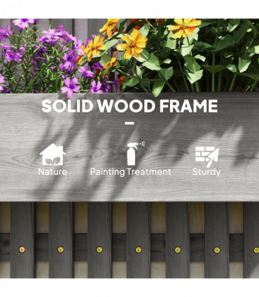Outsunny Wooden Garden Planters with Trellis Wall-mounted Raised Garden Bed