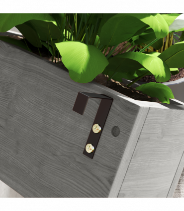 Outsunny Wooden Garden Planters with Trellis Wall-mounted Raised Garden Bed