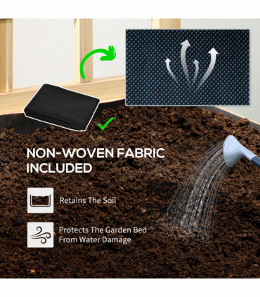 Outsunny Wooden Garden Planters with Trellis for Vine Climbing Plants, Natural