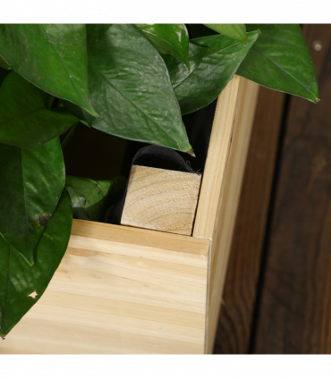 Outsunny Wooden Garden Planters with Trellis for Vine Climbing Plants, Natural