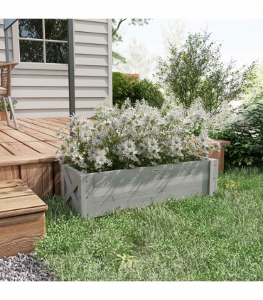 Outsunny Wooden Garden Raised Bed Planter Grow Containers Pot, 100x36.5x36cm