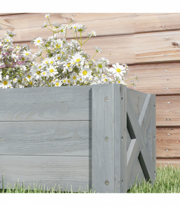 Outsunny Wooden Garden Raised Bed Planter Grow Containers Pot, 100x36.5x36cm