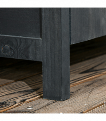 Outsunny Wooden Garden Shed Outdoor Shelves Utility Tool Storage Cabinet Grey