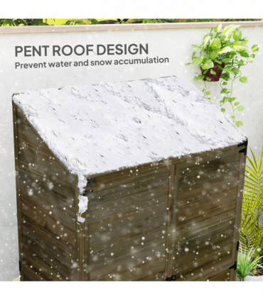 Outsunny Wooden Garden Storage Shed w/Double Doors and Shelves, Green