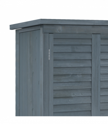 Outsunny Wooden Garden Storage Shed, 3 Shelves Tool Cabinet, Grey