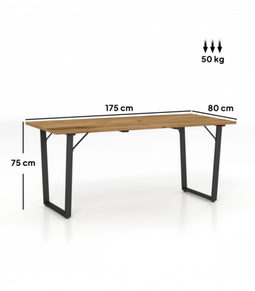 Outsunny Wooden Garden Table for 6 with 5cm Parasol Hole for Balcony Terrace