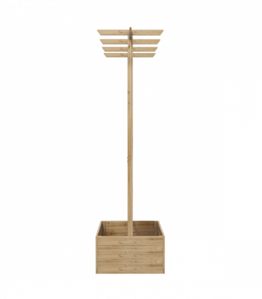 Outsunny Wooden Trellis Planter, Raised Garden Bed for Climbing Plants, Natural