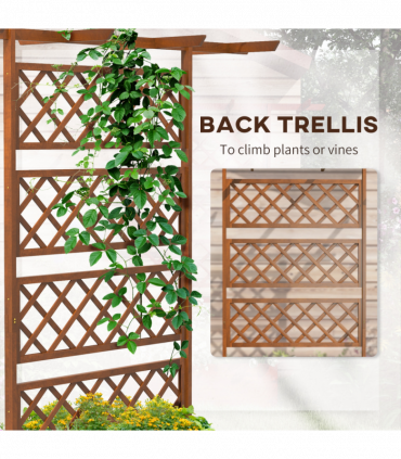 Outsunny Wooden Trellis Planter, Raised Garden Bed for Climbing Plants, Orange