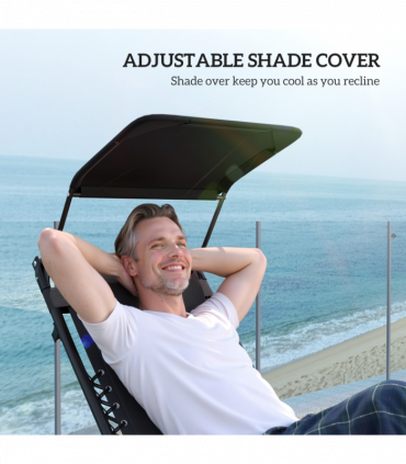 Outsunny Zero Gravity Lounger Chair, Folding Reclining Chair, Black