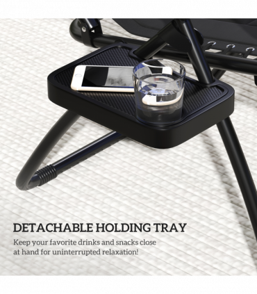 Outsunny Zero Gravity Lounger Chair, Folding Reclining Chair, Black