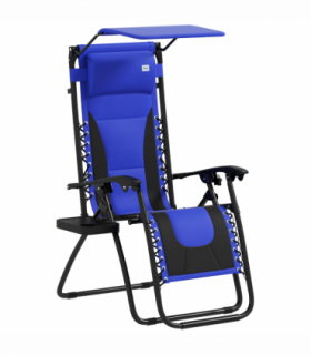Outsunny Zero Gravity Lounger Chair, Folding Reclining Chair, Blue