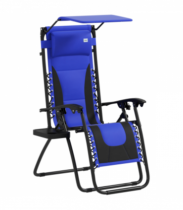 Outsunny Zero Gravity Lounger Chair, Folding Reclining Chair, Blue