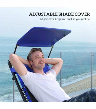 Outsunny Zero Gravity Lounger Chair, Folding Reclining Chair, Blue