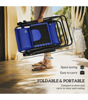 Outsunny Zero Gravity Lounger Chair, Folding Reclining Chair, Blue