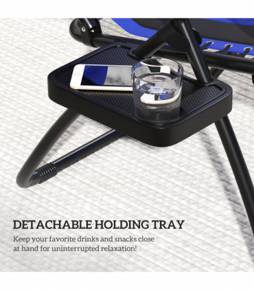 Outsunny Zero Gravity Lounger Chair, Folding Reclining Chair, Blue