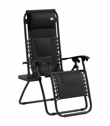 Outsunny Zero Gravity Lounger Folding Recliner Chair w/ Cup Holder Black